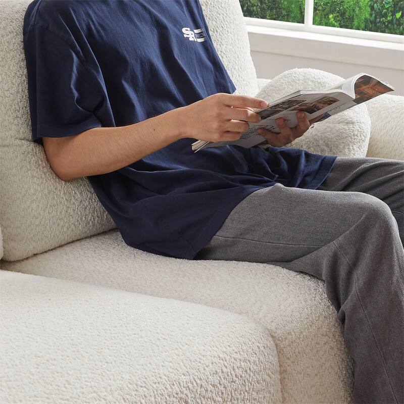 90'' Comfortable Sofa with 2 Cushions, 2 Ball Pillows