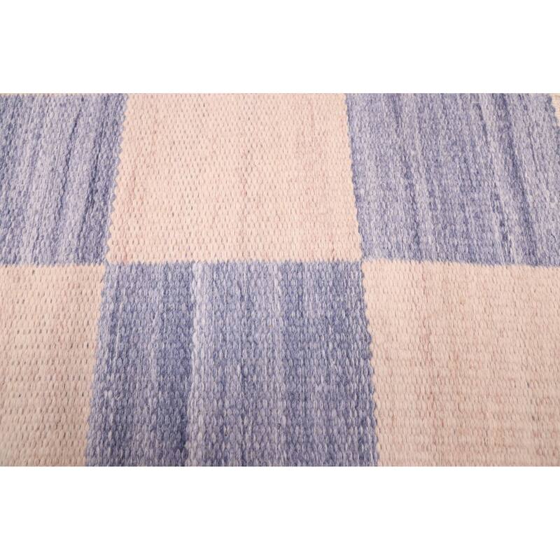 ECARPETGALLERY Flat-Weave Nevada Slate Blue Wool Kilim - 5'0 x 7'8