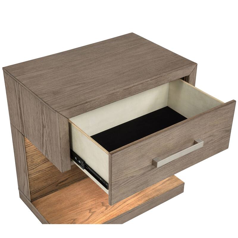 Gibbons Barley Brown 1-drawer Nightstand Bedside Table