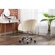 preview thumbnail 7 of 8, Modern Swivel Office Chair with Casters, Adjustable Lift Height, Ivory
