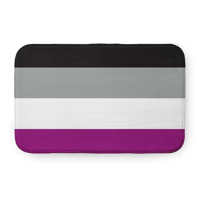 Pride Plush Microfiber Bathmat - Asexual - 34" x 21"