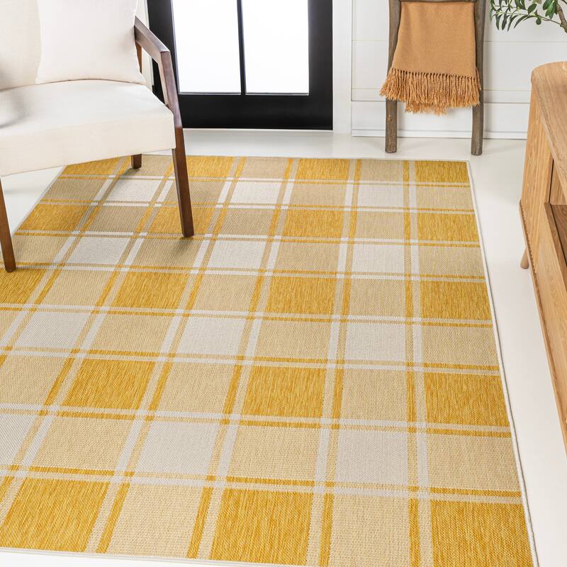 JONATHAN Y Lior Traditional Farmhouse Bold Gingham Indoor/Outdoor Area Rug