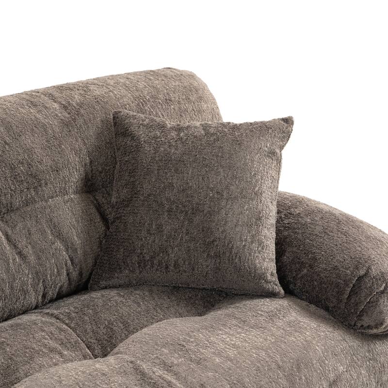 L Shaped 3-seat Gray Modular Sleeper Sofa for Living Spaces