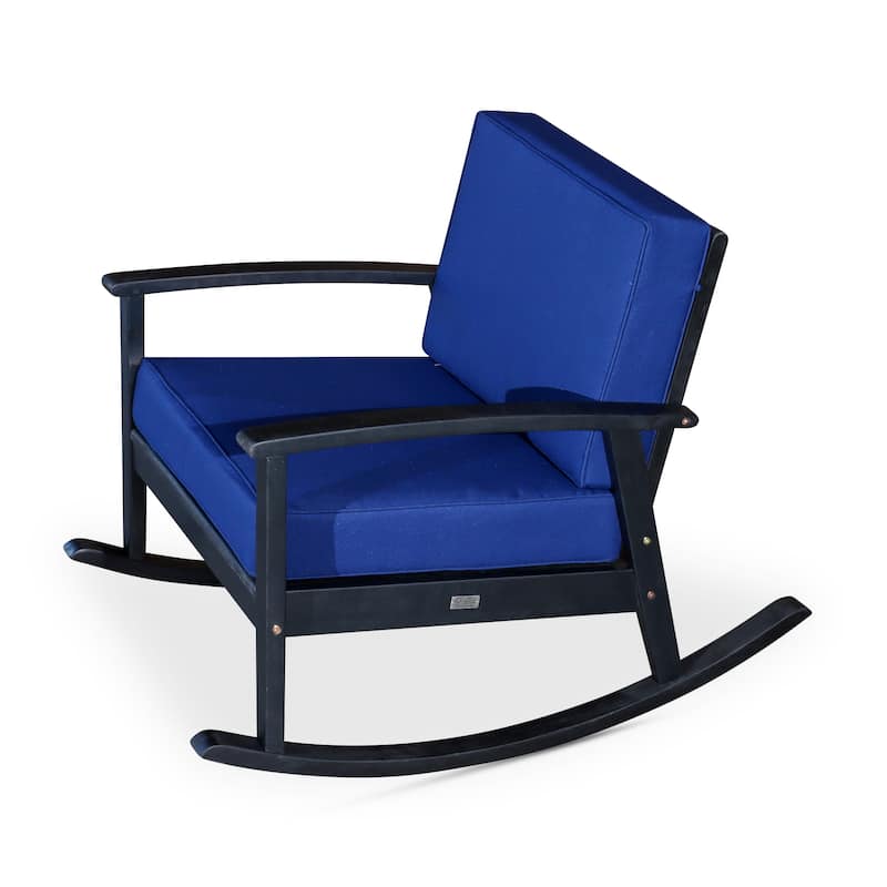DTY Outdoor Living Longs Peak Eucalyptus Rocking Chair with Cushions