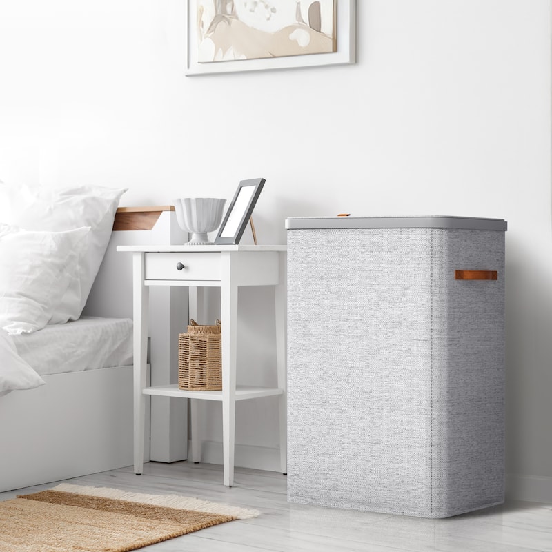 Sorbus 2-Compartment Laundry Basket with Removable Laundry Bag - Durable Organizer for Bathroom.