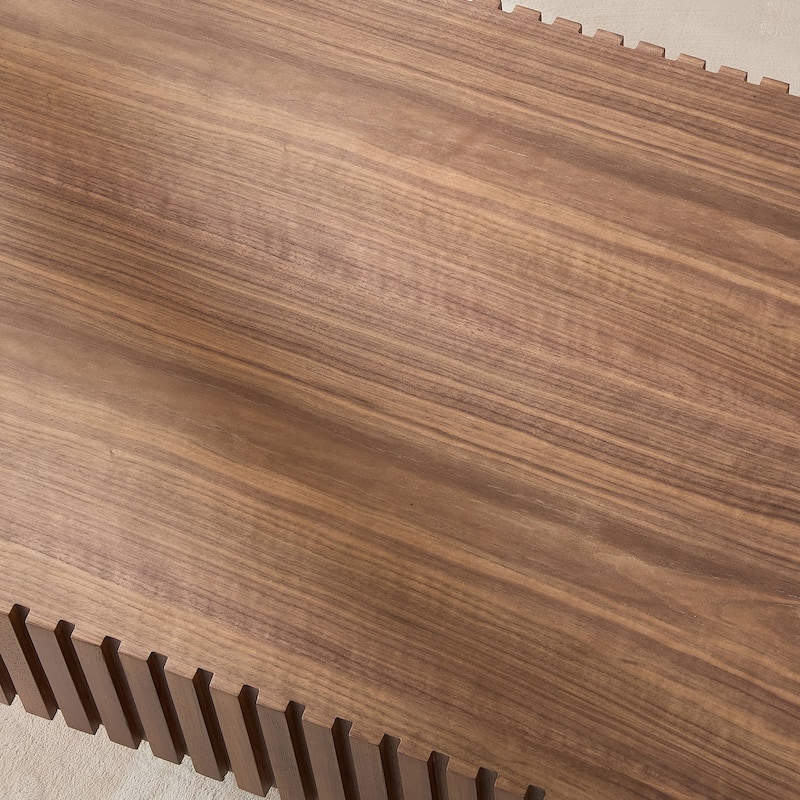 Walnut Drum Coffee Table Oval Center Table for Living Room Bedroom, Rustic End Table Sofa Table Side Table