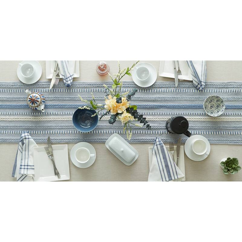 DII Black Braided Stripe Table Runner