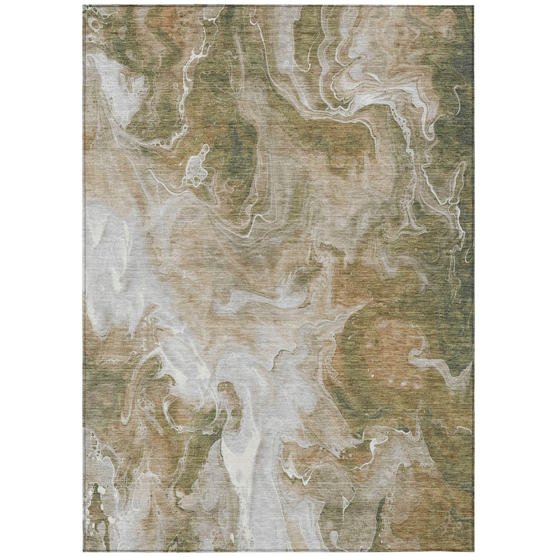 HomeRoots Abstract Modern Rectangle Outdoor Rug