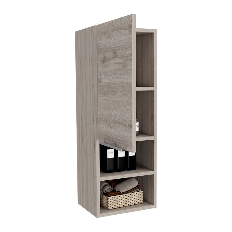 TUHOME Mila Wall-Mounted Bathroom Medicine Cabinet with Open & Closed Storage