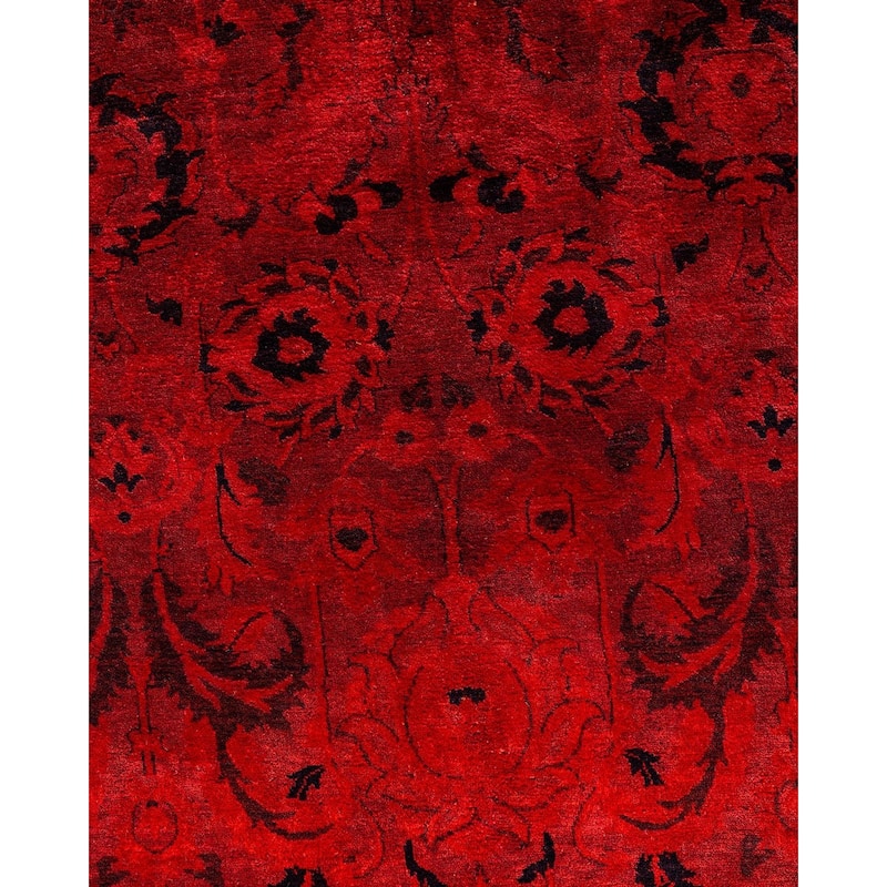 Contemporary Overdyed Wool Hand Knotted Area Rug - 4' 3" x 6' 2"