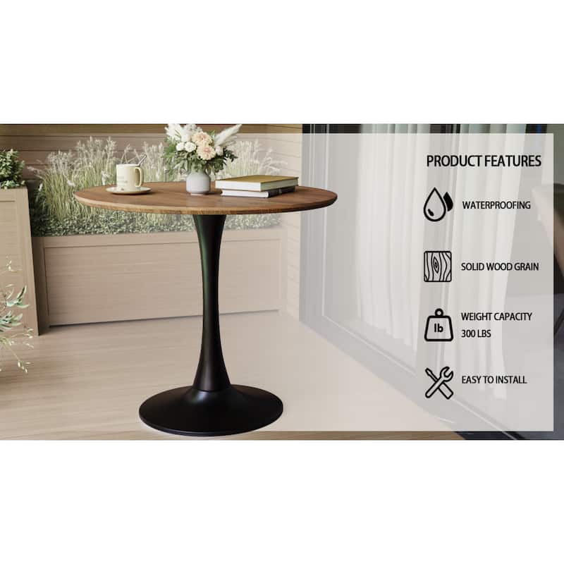 Modern 31.5" White Round Tulip Table for Kitchen, Living Room, or Office, Seats 2-4, Mid-Century Style