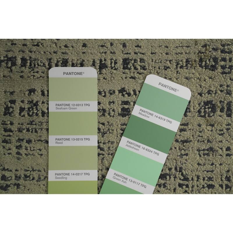 Machine Made Oriental Polyester Carpet Modern Abstract Green Abstract Area Rug - 7' 5'' X 5' 2''