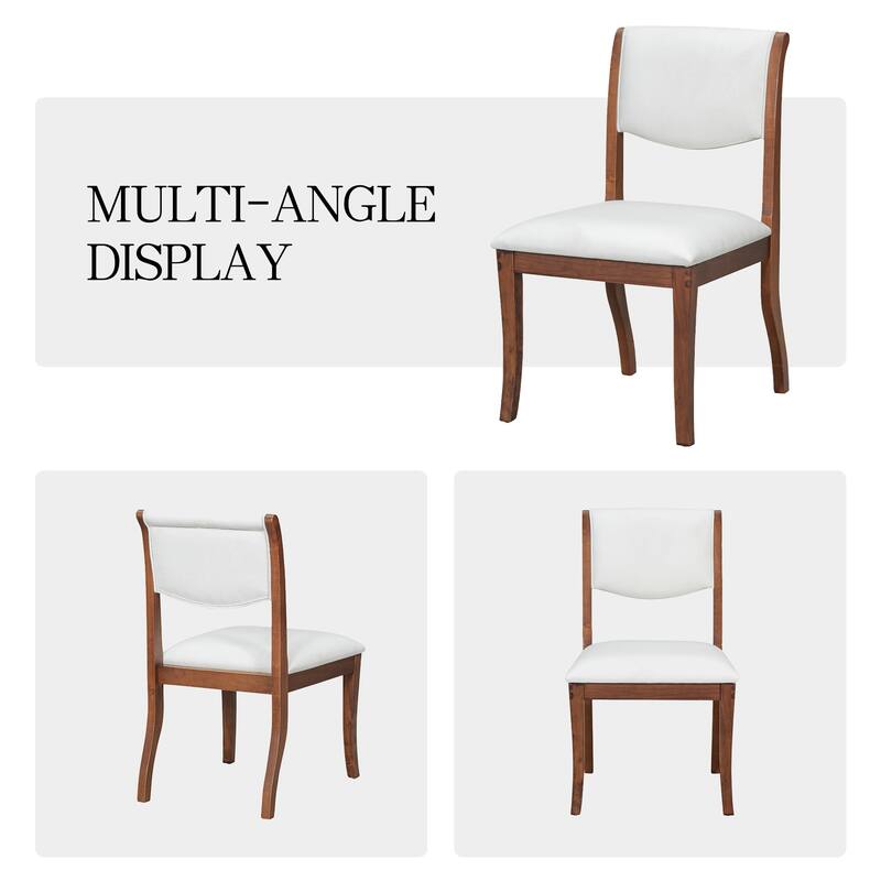 Walnut Side Chair Reception Chair Office Chair Upholstered Chair Set of 2 Vanity Chair with Wood Legs