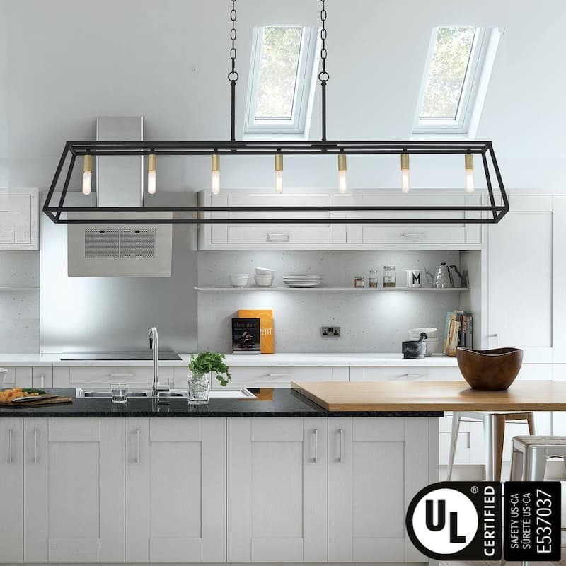 Acroma 7-Light 55 In Linear Modern Farmhouse Kitchen Chandelier-UL