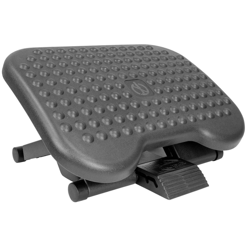 Mount-It! Ergonomic Footrest Adjustable Angle and Height Office Foot Rest Stool For Under Desk Support - Black