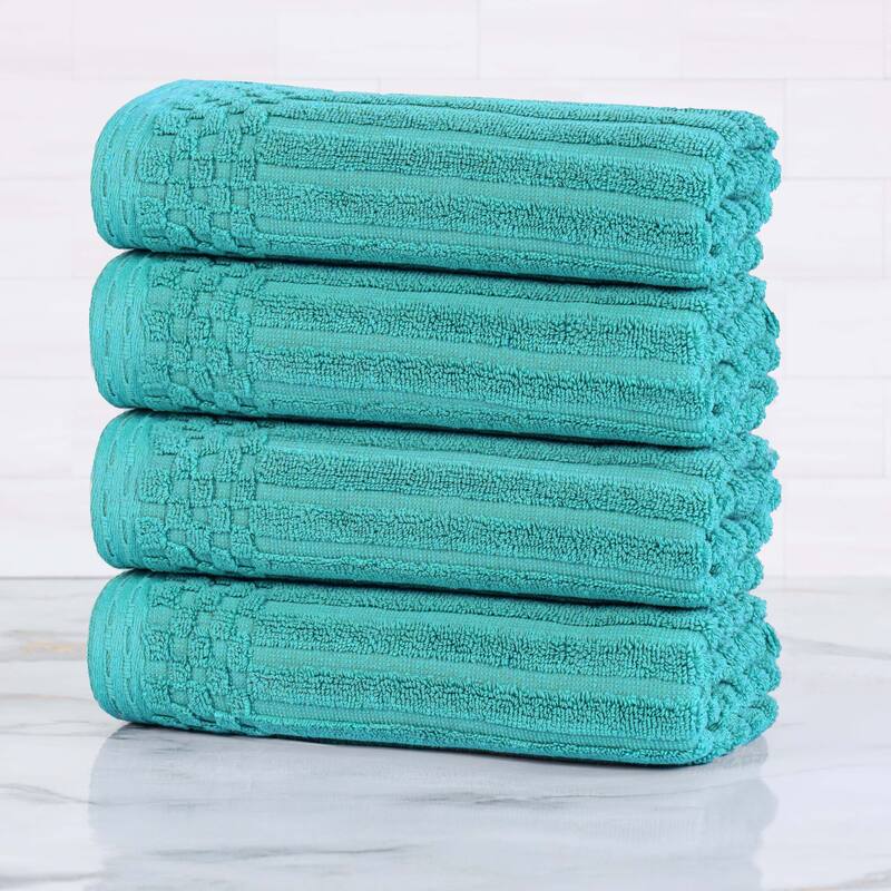 Superior Soho Ribbed Cotton Hand Towel Set of 4