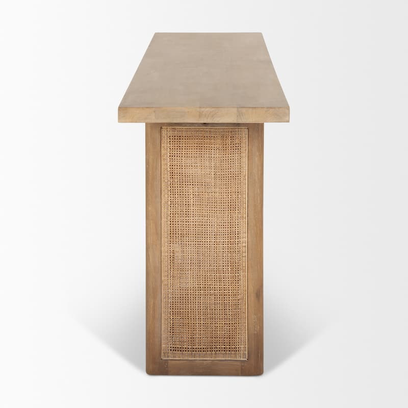 Grier Solid Wood w/ Cane Console Table