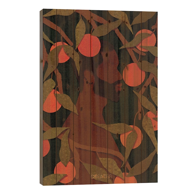 Fruitful Man 'Deep' Print On Wood by Taku Creates - Multi-Color - 40x26x1.5