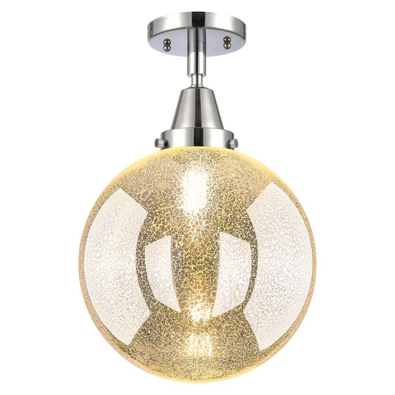 Innovations Lighting Downtown Urban - Caden Beacon - 1 Light 10" Flush Mount Light - Polished Chrome/Mercury Shade