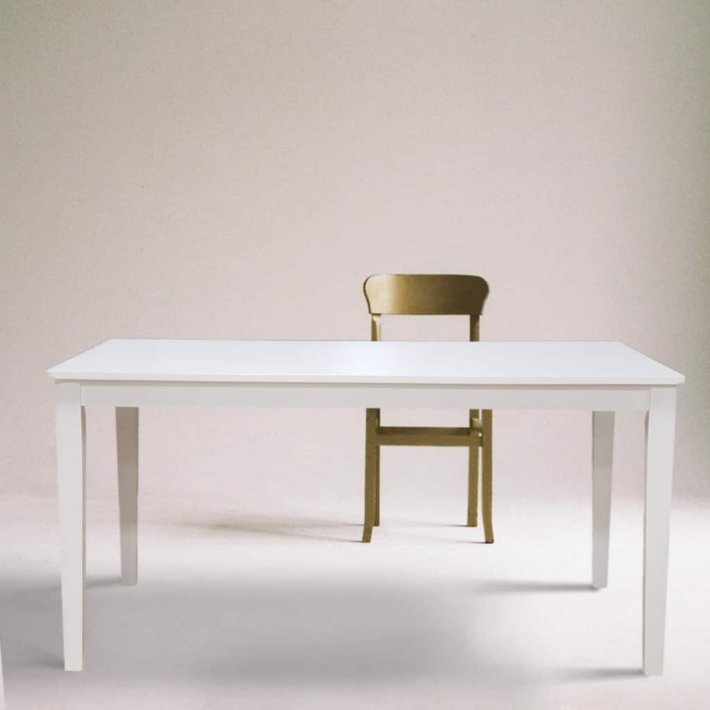 Modern White-finish 59-inch Wood Dining Table - White