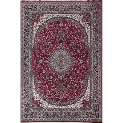 Traditional Kashan Turkish Large Rug Machine Made Carpet - 9'8" x 13'6"