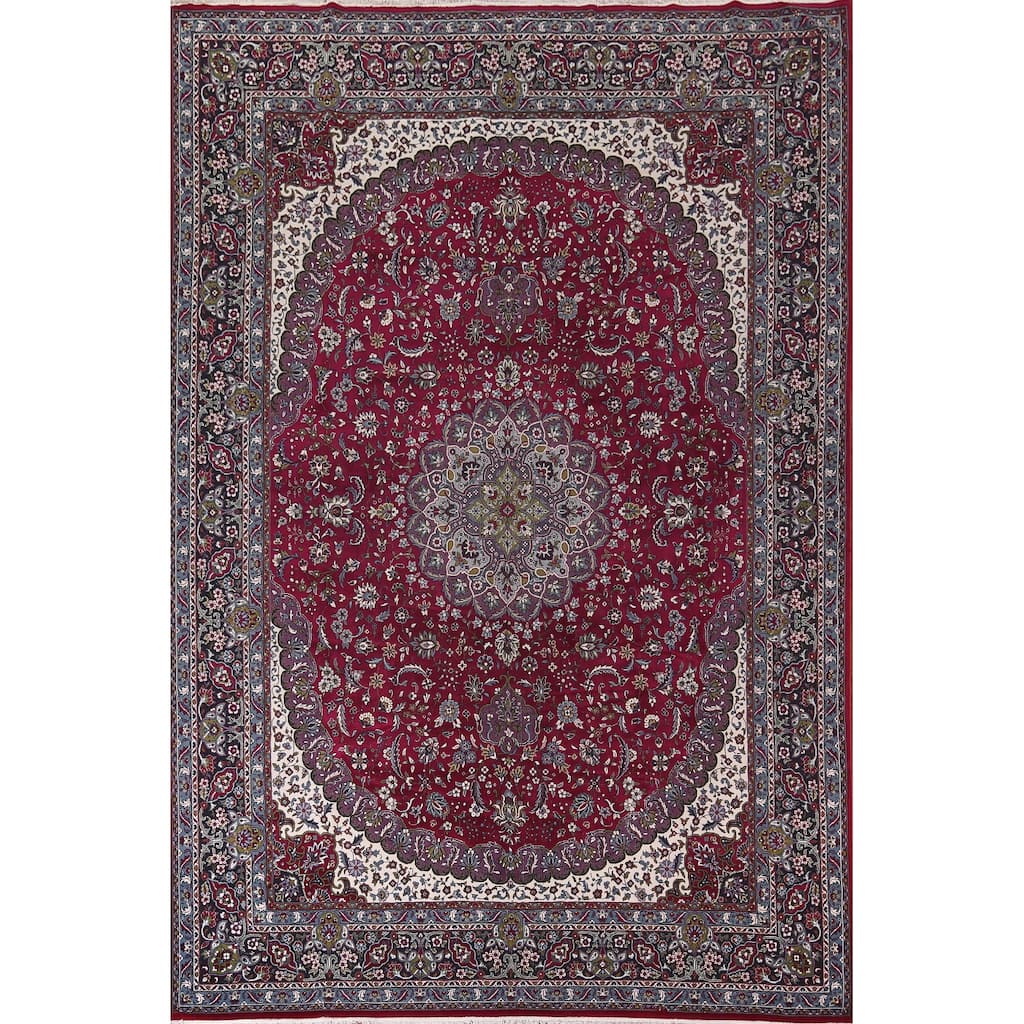 Traditional Kashan Turkish Large Rug Machine Made Carpet - 9'8" x 13'6"