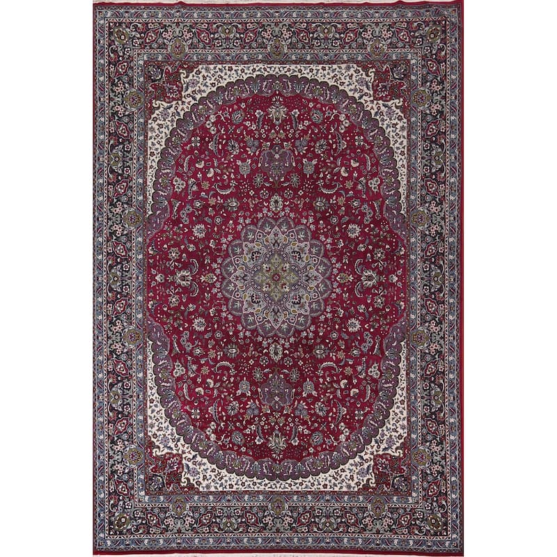 Traditional Kashan Turkish Large Rug Machine Made Carpet - 9'8" x 13'6"