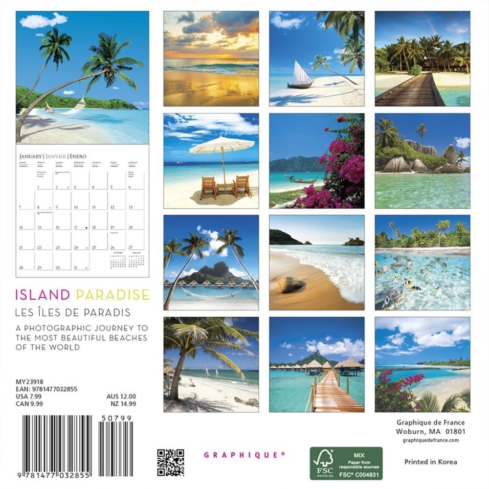 Shop Island Paradise Mini Wall Calendar Beaches By Graphique De