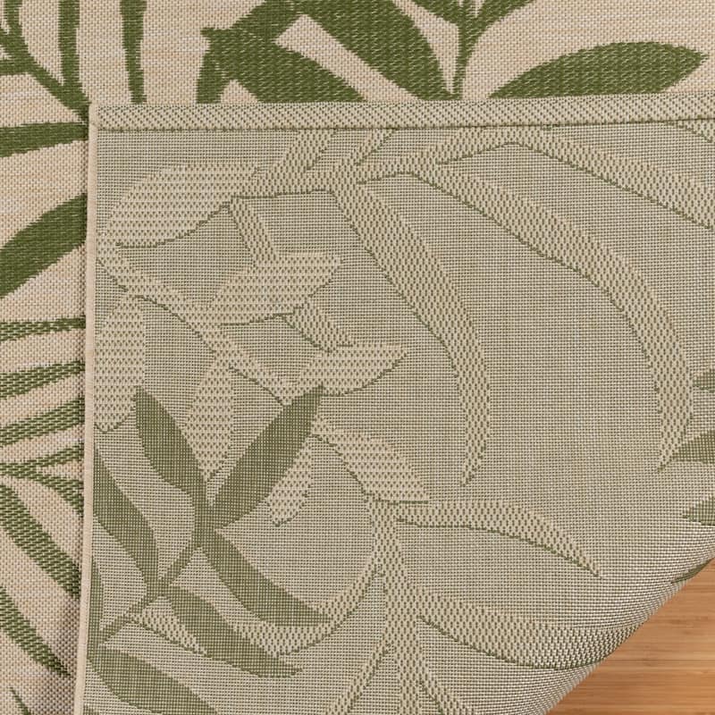 Gertmenian Paseo Akimbo Casual Tropical Leaf Flatweave Indoor/ Outdoor Area Rug Collection