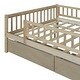 preview thumbnail 5 of 9, Full Daybed Wood Bed w2 Drawers,Fence-Shaped Guardrail for Kid,Natural