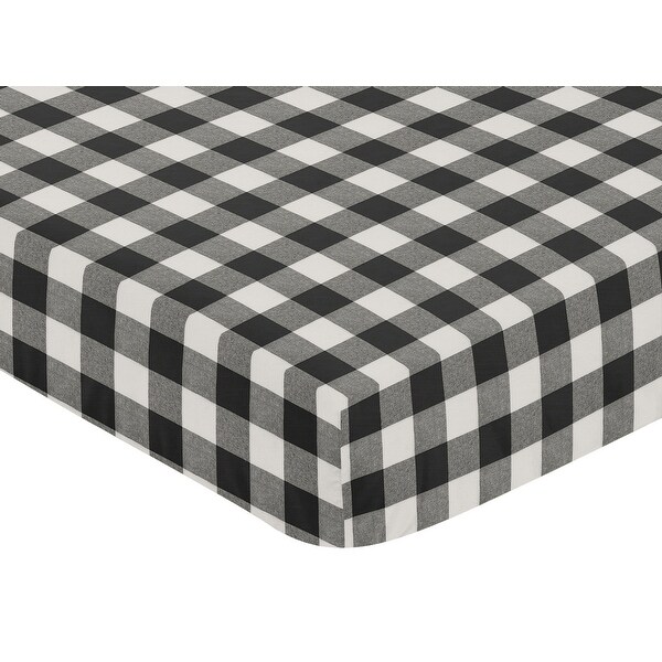 black and white buffalo plaid crib sheet