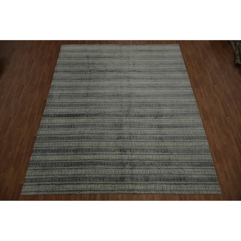 Hand Knotted Oriental 100% Wool Carpet Traditional Geometric Greys & Charcoal IKats Area Rug - 14' 5'' X 11' 6''