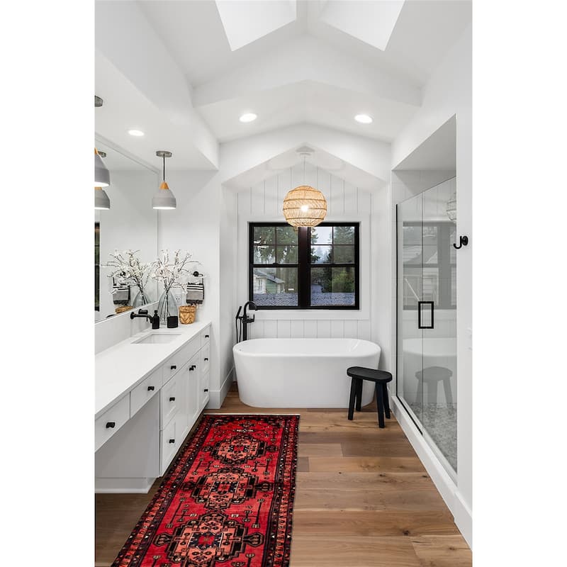 ECARPETGALLERY Hand-knotted Anadol Red Wool Rug - 3'4 x 10'1