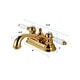 preview thumbnail 3 of 8, Brass Polished Centerset Sink Faucet 4" L Brass Lux Belle White Double Handle with Supply Lines and Drain Renovators Supply