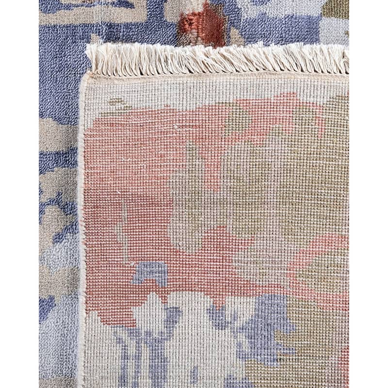 Ikat One-of-a-Kind Hand-Knotted Area Rug, Purple - 9' 3" x 11' 10"