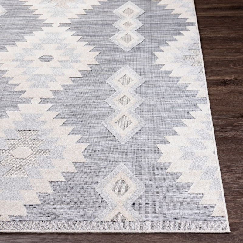Avril Indoor/ Outdoor Southwestern Stripe Area Rug