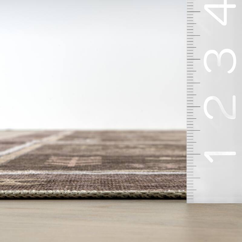 Nuloom Donna SplashGuard Vintage Medallion Machine Washable Area Rug