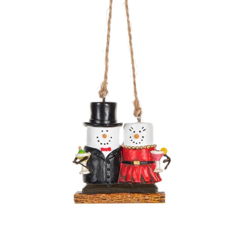 Smores Couple Data Night Christmas Holiday Ornament - Multi