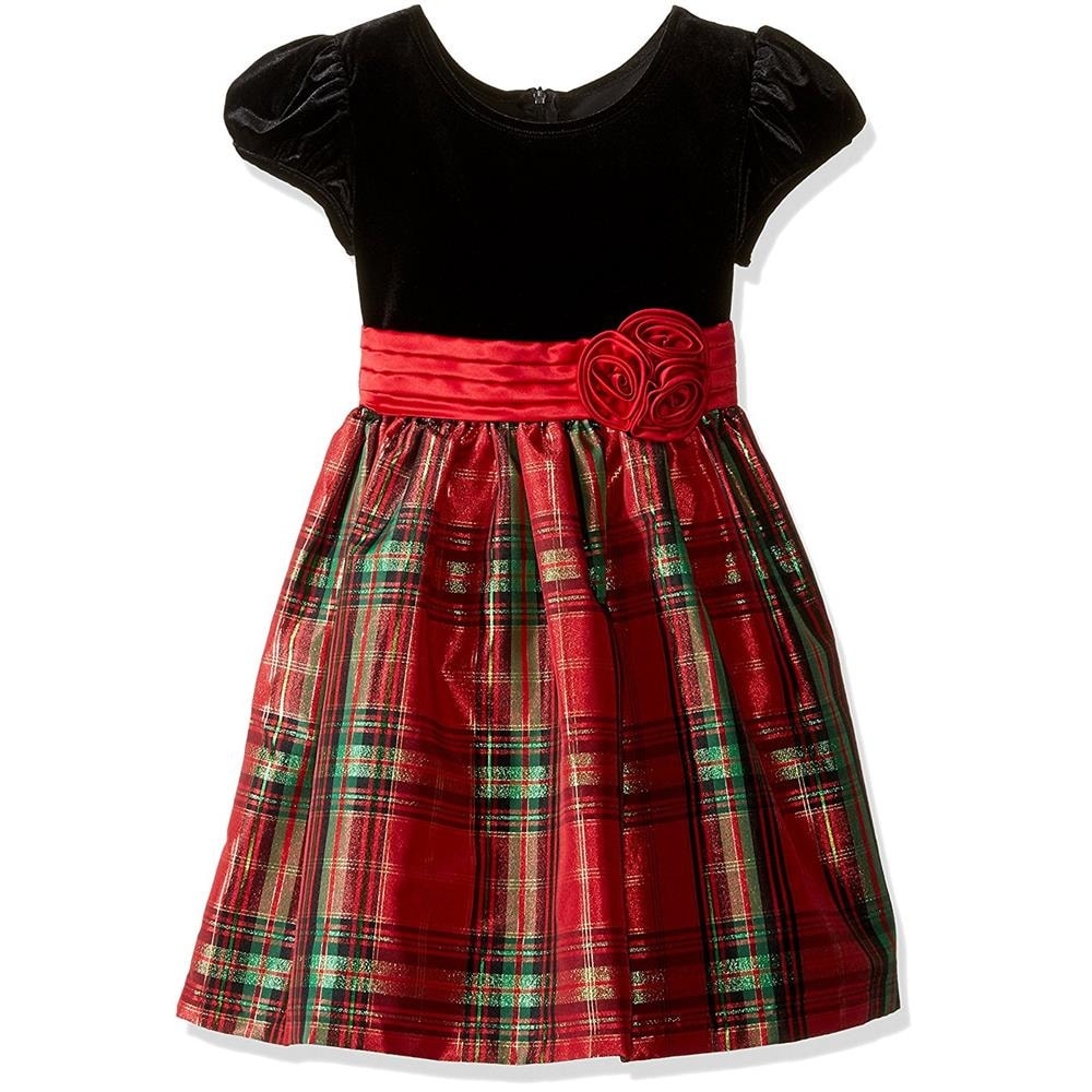 bonnie jean plaid taffeta dress
