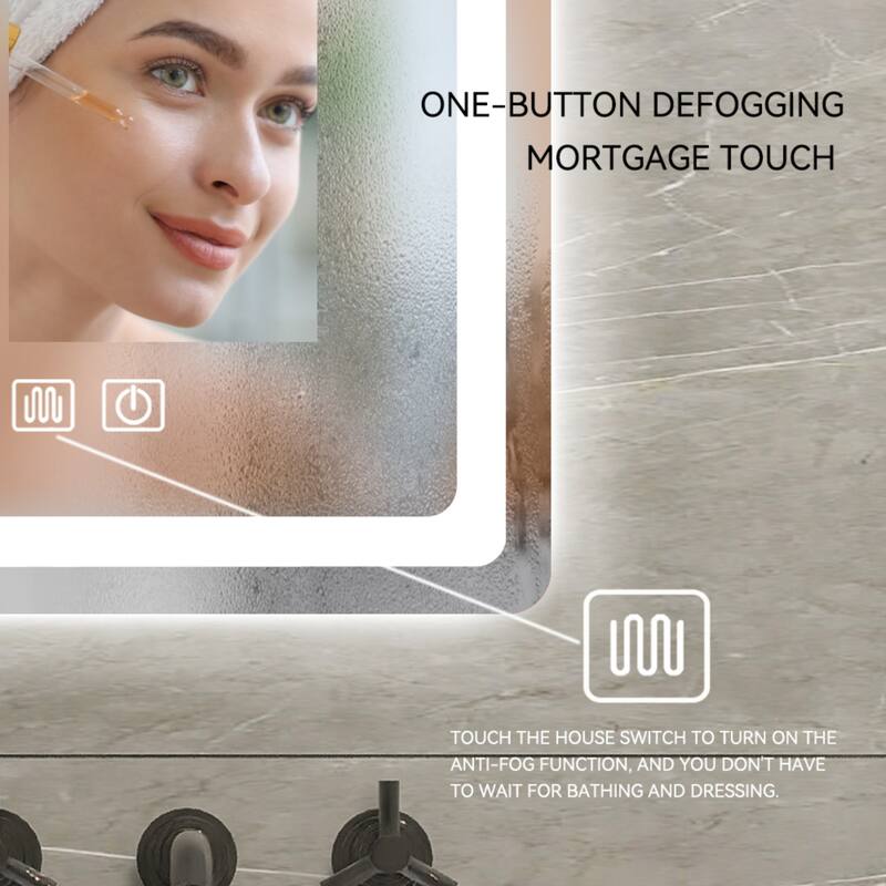 Rectangular Round Corner Bathroom Vanity Mirror