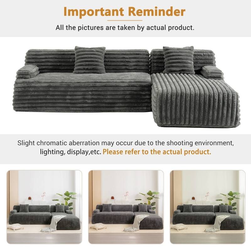 Modern 110" Upholstered Sectional Sofa Couch Free-combined Sofa for Living Room