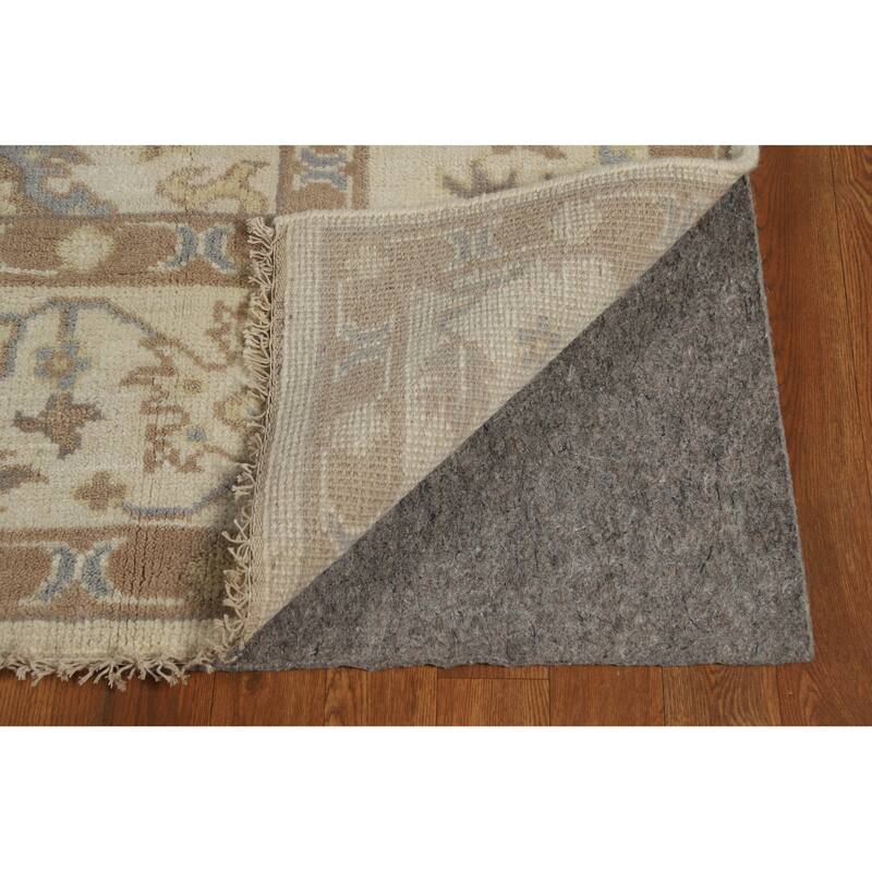 Earth Tone Oushak Indian Area Rug Handmade Bedroom Wool Carpet - 6'2" x 8'9"