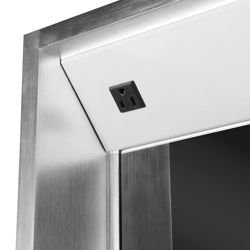 Whitehaus Collection Medicinehaus Recessed Single Door Medicine Cabinet with Outlet and LED Power Dimmer for Light