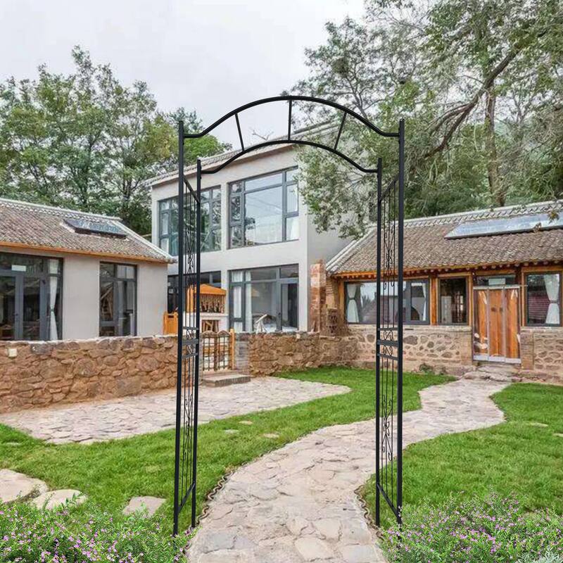 Metal Garden Arch with Black Powder Coated - Black
