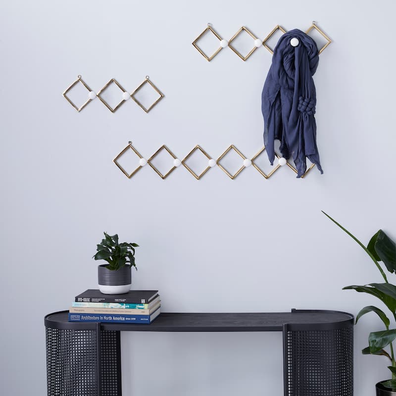 Gold Iron Glam Wall Hook (Set of 3) - 33 x 3 x 6