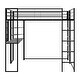 preview thumbnail 8 of 6, Black Metal Loft Bed with Long Desk