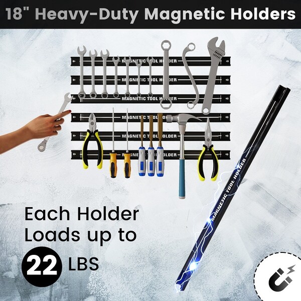 Gymax 18'' Magnetic Tool Holder Strip w/ Mounting Screws Space