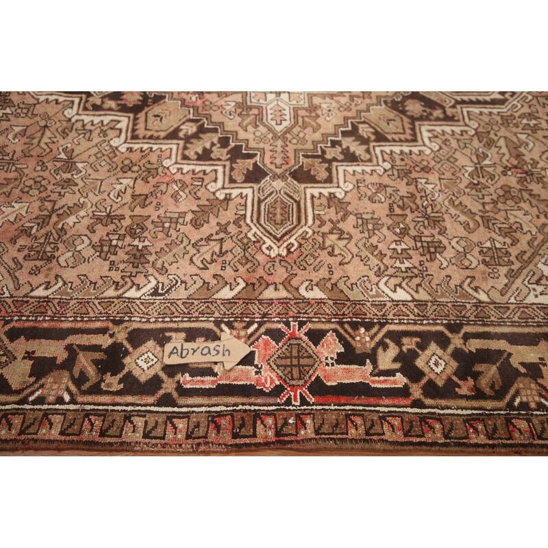 Hand Knotted Oriental 100% Wool Carpet Traditional Medallion Pink Heriz Area Rug - 11' 5'' X 8' 4''