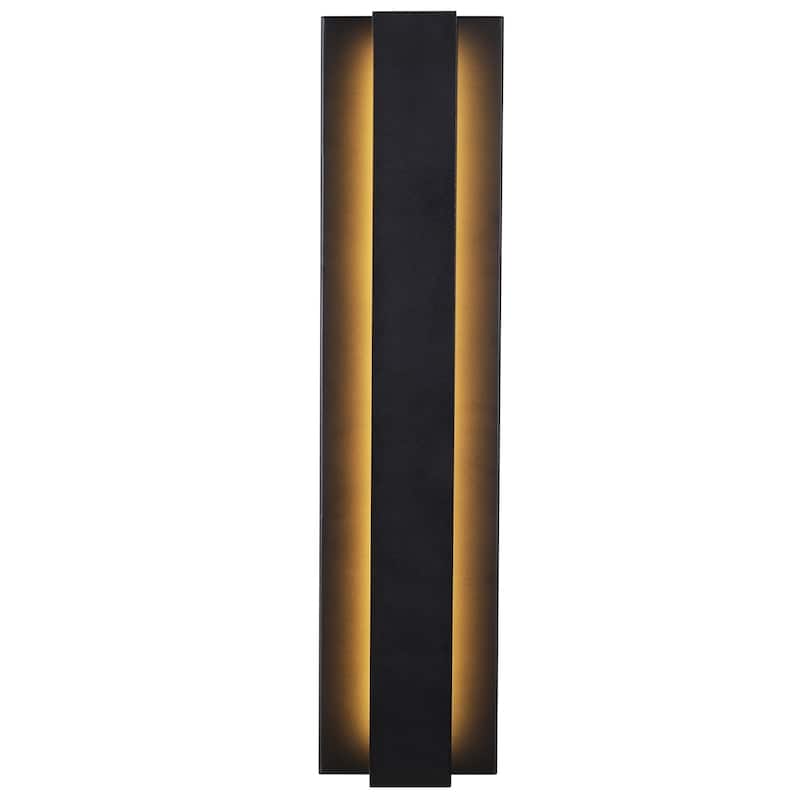 Black Modern/Contemporary LED Outdoor Wall Lantern Sconce - 23.6inch