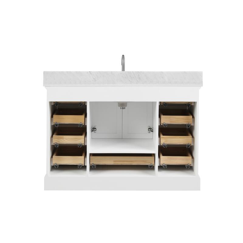 Blossom Copenhagen 48" Bathroom Vanity with Marble Top, Sink & Mirror